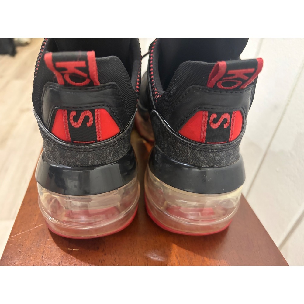 Michael Kors Bodie Bubble Trainer Sneakers Black Red Logo Platform Womens 8M - Picture 5 of 11
